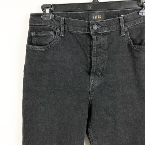 RAILS Womens The Topanga Straight Leg Jeans 31 US 12 Black Stretch High Rise NWT - Picture 6 of 10